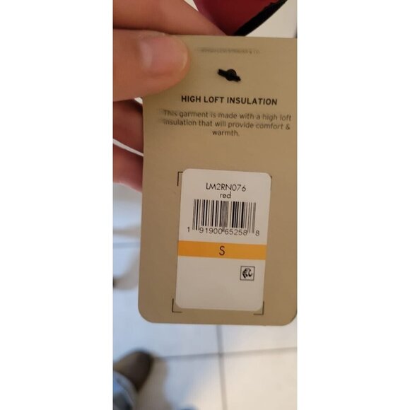 Levi's Men's Hooded Sherpa Puffer Quilted Lined Red Jacket Size Small LM2RN076 - Picture 2 of 12